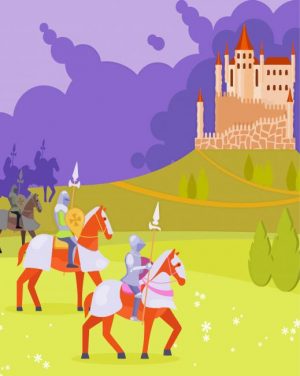 Aesthetic Knights And Castle paint by numbers