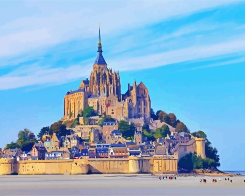 Aesthetic Mont Saint Michel Paint by numbers