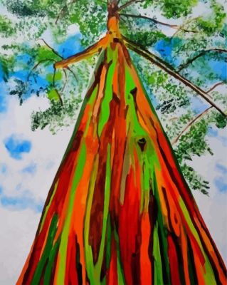 Aeshetic Rainbow Tree paint by numbers