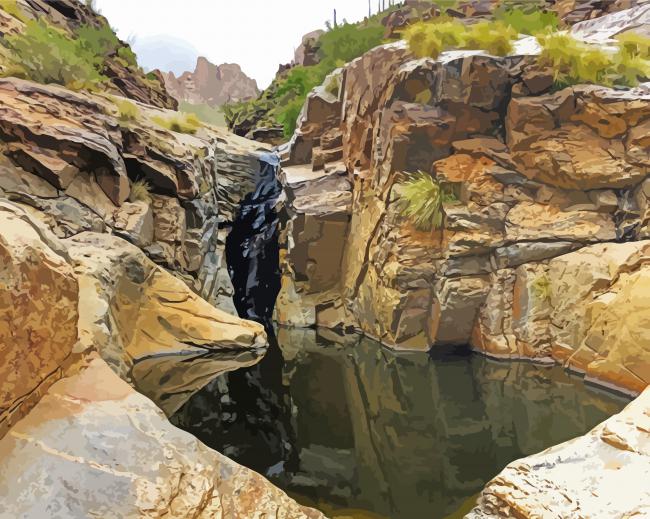 Aesthetic Sabino Canyon Arizona paint by numbers