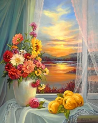 Aesthetic White Vase Of Flowers 