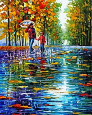 Rain in the park paint by numbers