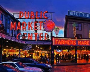 Seattle Night Time paint by numbers