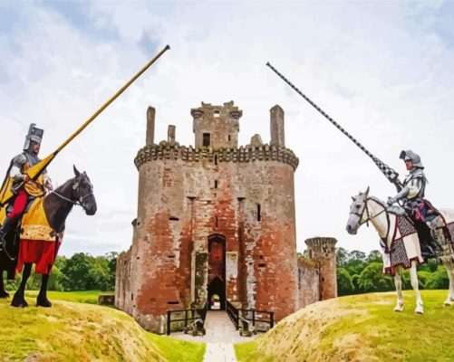 Aesthetic Warrior Knights And Castle paint by numbers