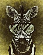 Aesthetic Zebra With Glasses paint by numbers