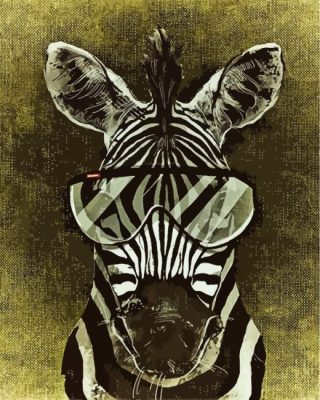 Aesthetic Zebra With Glasses paint by numbers