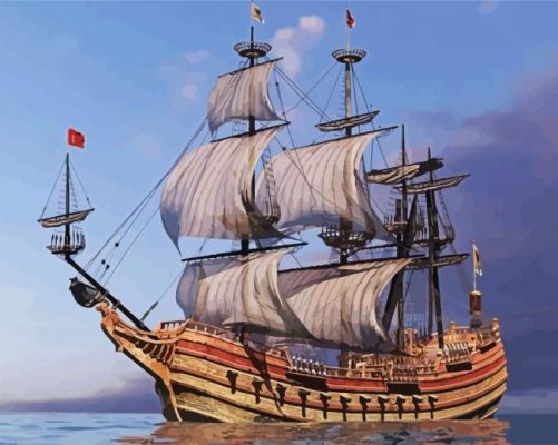 Aesthetic Galeon Ship paint by numbers