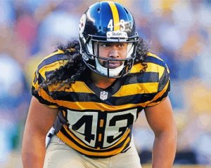 american football player Troy Polamalu paint by number