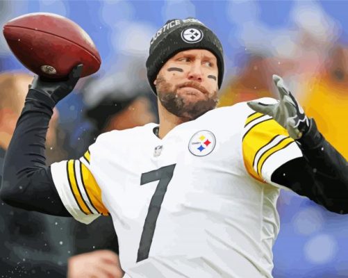 american footballer Ben roethlisberger paint by number