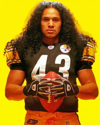 american footballer Troy Polamalu paint by numbers