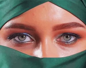 Arab With Big Green Eyes paint by numbers