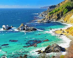 California coastline Seascape paint by numbers