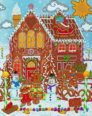 christmas Gingerbread house paint by numbers