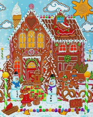 christmas Gingerbread house paint by numbers