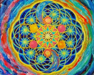 Colorful Flower of Life paint by numbers