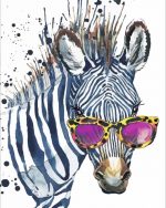 Cute Zebra With Glasses paint by numbers