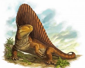 dinosaur lizard with sail animal art paint by numbers