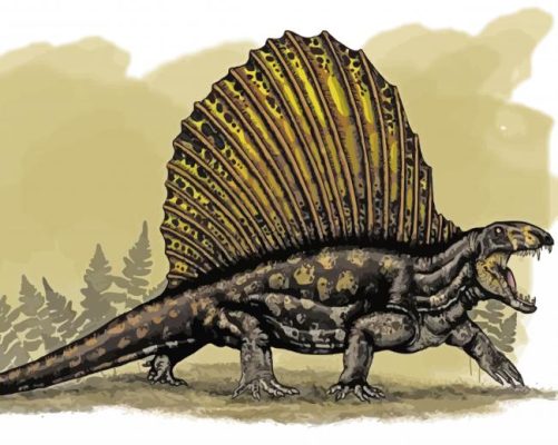 dinosaur lizard with sail art paint by number