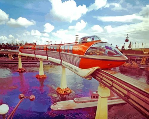 Disneyland Monorail paint by numbers