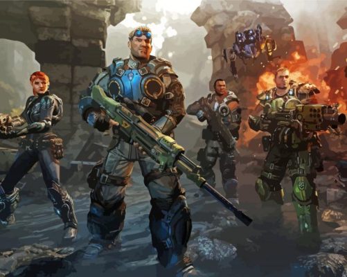Gears Of War Video Game Paint by numbers