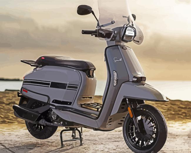 Grey Lambretta paint by numbers