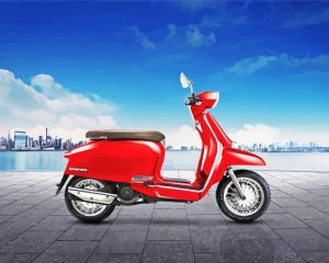 Red Lambretta paint by numbers
