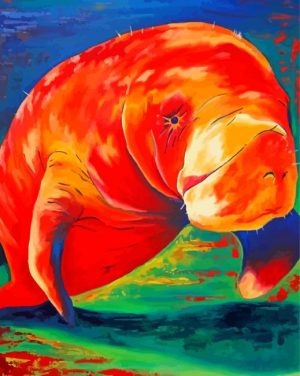 manatee animal art paint by number