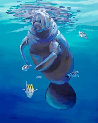 manatee sea cow art paint by numbers