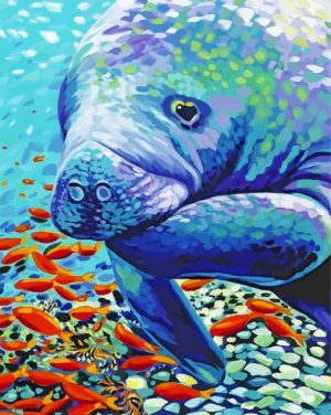 manatee sea cow arts paint by number