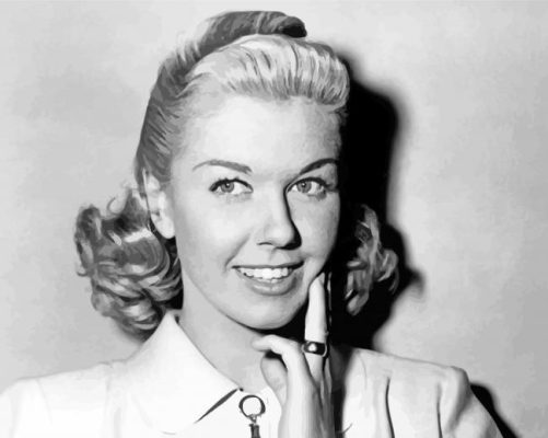 Monochrome Doris Day paint by numbers