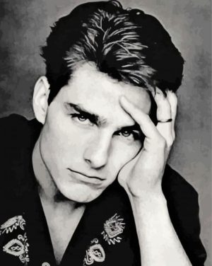 Monochrome Tom Cruise Paint by numbers