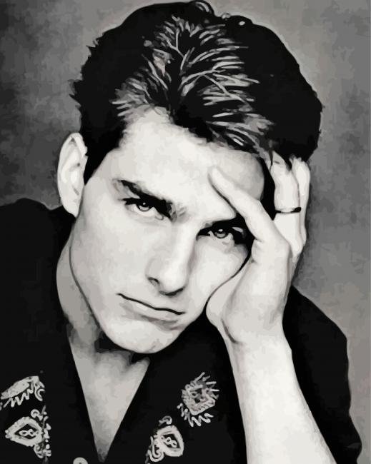 Monochrome Tom Cruise Paint by numbers