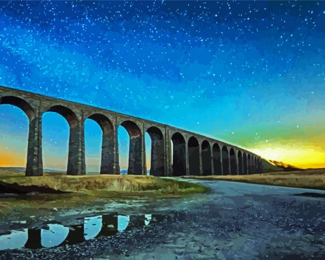 north yorkshire dales at night paint by numbers