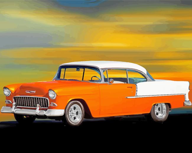 Orange1955 Chevy Bel Air paint by numbers