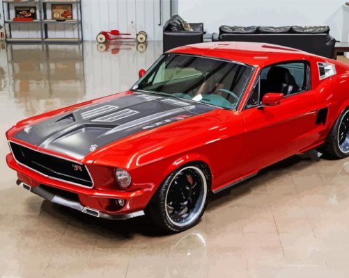 Red1967 Mustang paint by numbers
