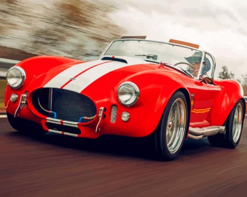 Red Shelby Cobra Car paint by numbers