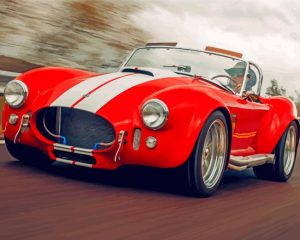 Red Shelby Cobra paint by numbers
