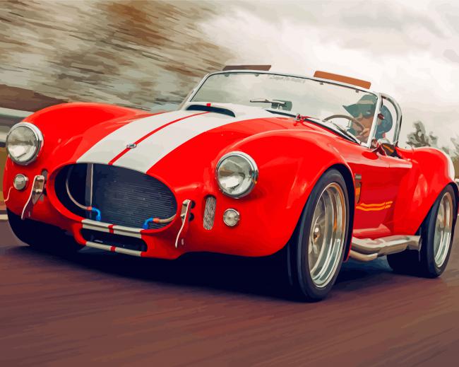 Red Shelby Cobra paint by numbers