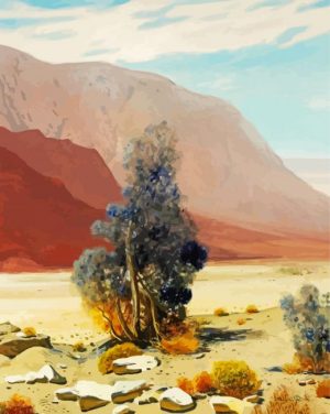 smoke bush in the desert art paint by number