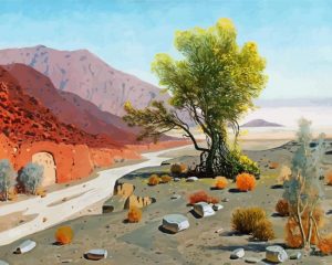 smoke bush plant art paint by number