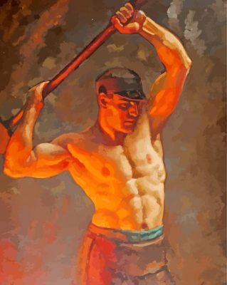 Strong Iron worker paint by numbers
