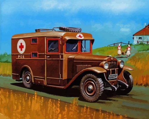 Vintage Ambulance Paint by numbers