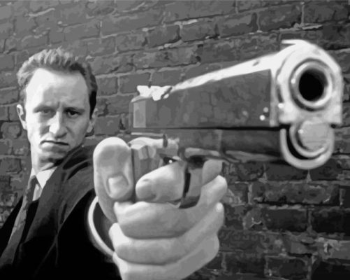 Vintage Man Bites Dog paint by numbers