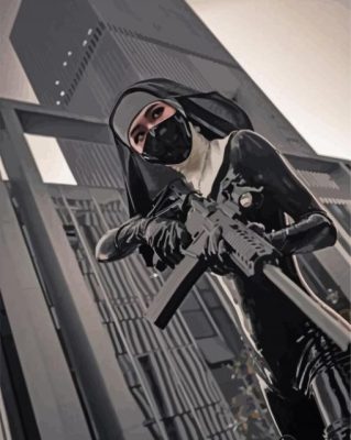 Warrior Nun paint by numbe