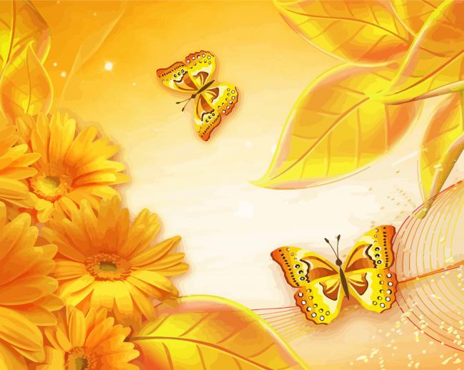 Yellow Golden Flowers paint by numbers