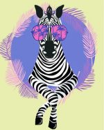 Zebra With Glasses paint by numbers