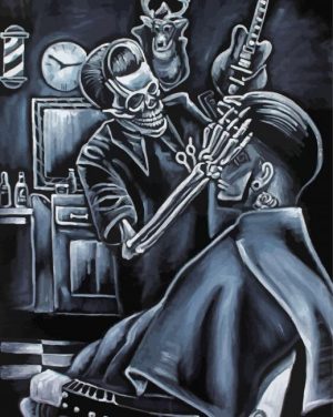 Barbershop Skull paint by numbers