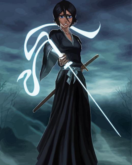 Bleach Anime Rukia Kuchiki paint by numbers