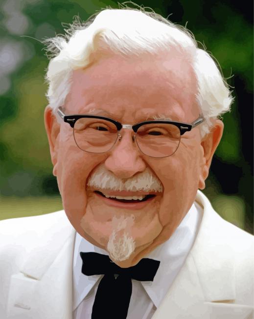Colonel Harland David Sanders paint by number