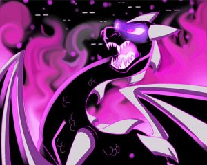 Ender dragon minecraft art paint by number